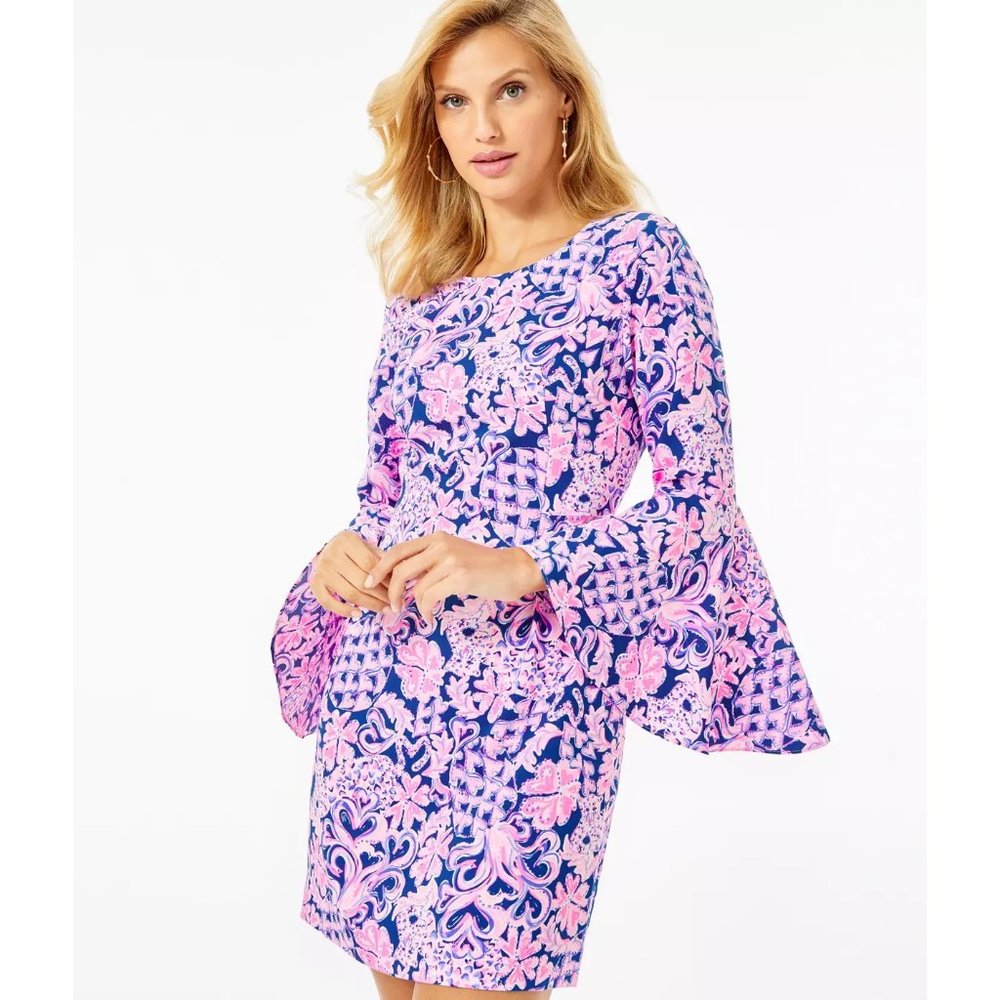 Lilly Pulitzer Kayla Stretch Dress in Indigo Love You Bunches